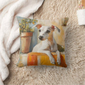 Windhund auf einem Sofa Kissen (Decke)