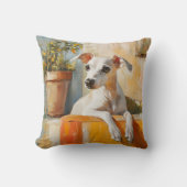 Windhund auf einem Sofa Kissen (Vorderseite)