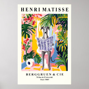 Windhund auf Toilette Kunst - Badezimmer im Matiss Poster