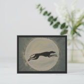Windhund bei Vollmond Postkarte (Stehend Vorderseite)