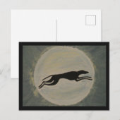 Windhund bei Vollmond Postkarte (Vorne/Hinten)