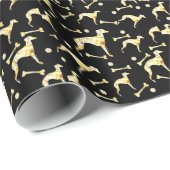 WINDHUND BLING GESCHENKPAPIER (Rolleneckpunkt)