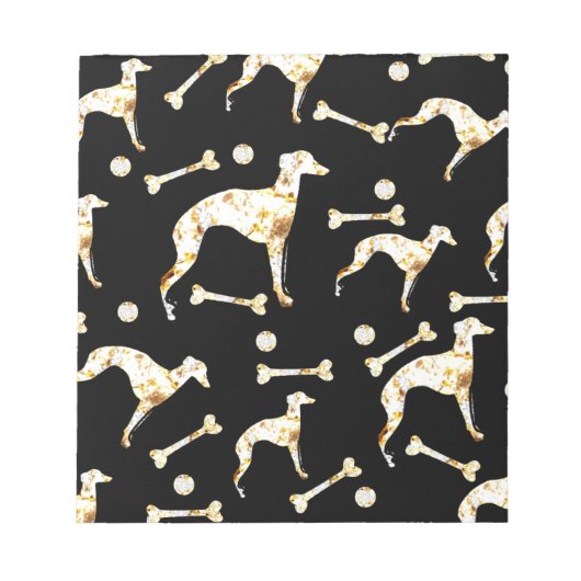 WINDHUND BLING NOTIZBLOCK (Vorderseite)