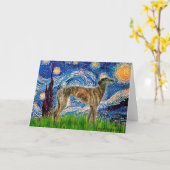 Windhund (br2) - Starry Night Karte (Gelbe Blume)