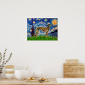 Windhund (br2) - Starry Night Poster (Küche)