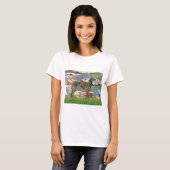 Windhund (br8) - Lilien 2 T-Shirt (Vorne ganz)