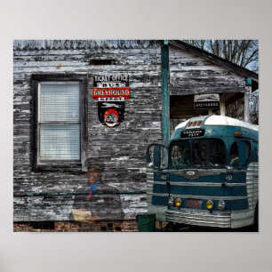 Windhund-Bushaltestelle Poster