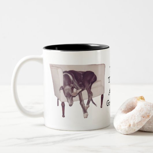 Windhund Das ist das Leben Niedlich Zweifarbige Tasse (Mit Donut)