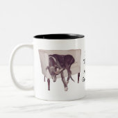 Windhund Das ist das Leben Niedlich Zweifarbige Tasse (Links)