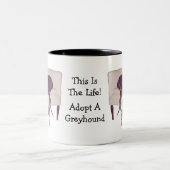 Windhund Das ist das Leben Niedlich Zweifarbige Tasse (Mittel)