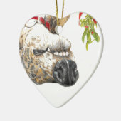 Windhund, der unter dem Mistelzweig roaching ist Keramikornament (Links)