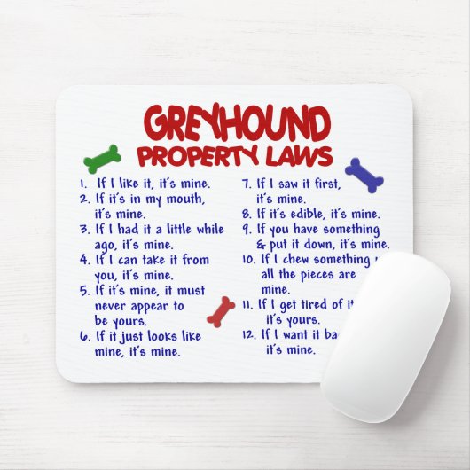 WINDHUND Eigentums-Gesetze 2 Mousepad (Mit Mouse)