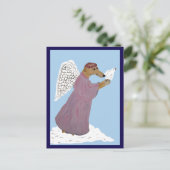 Windhund-Engel mit weißer Taube Postkarte (Stehend Vorderseite)