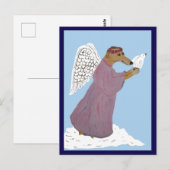 Windhund-Engel mit weißer Taube Postkarte (Vorne/Hinten)