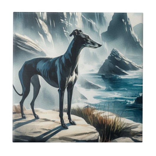 Windhund Fliese (Vorderseite)