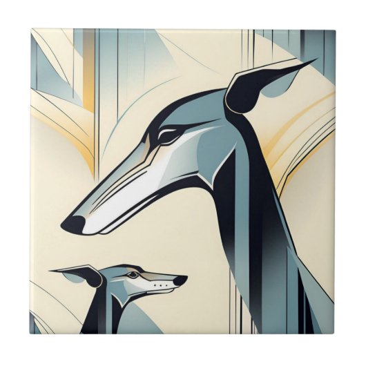 Windhund Fliese (Vorderseite)
