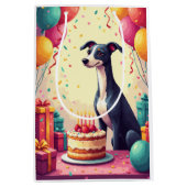 Windhund-Geburtstagsfeier Mittlere Geschenktüte (Vorderseite)