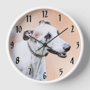 Windhund-Gemälde - Süße originelle Hundekunst Uhr