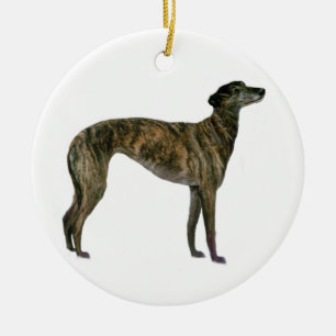 Windhund - gestromt (stehend) keramik ornament