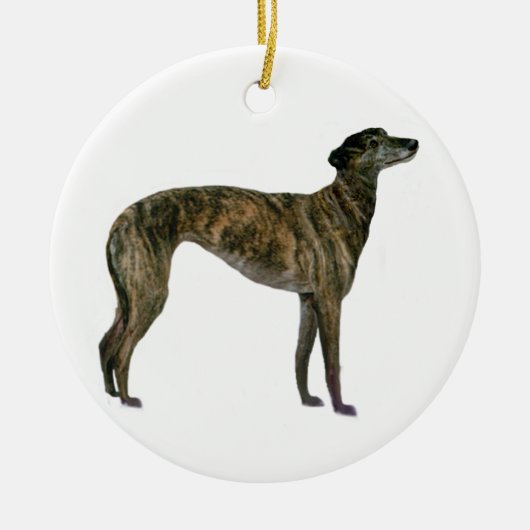 Windhund - gestromt (stehend) keramik ornament (Vorne)