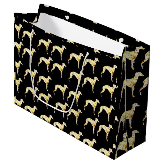 Windhund große geschenktüte (Vorderseite Schrägansicht)