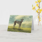 Windhund-Gruß-Karte Karte (Gelbe Blume)