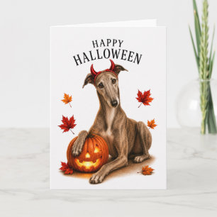 Windhund Halloween Teufelshund Karte