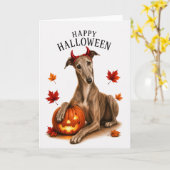 Windhund Halloween Teufelshund Karte (Gelbe Blume)