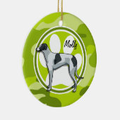 Windhund; hellgrüne Camouflage, Tarnung Keramikornament (Rechts)