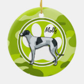 Windhund; hellgrüne Camouflage, Tarnung Keramikornament (Hinten)