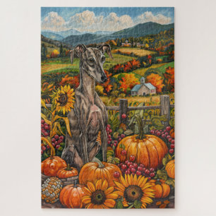 Windhund-Herbsternte Thanksgiving Puzzle