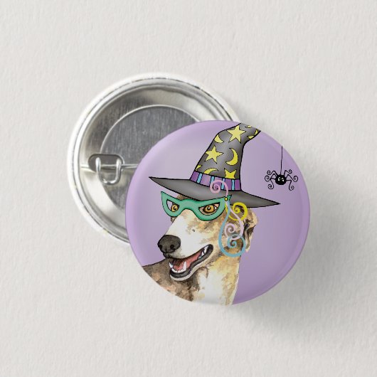 Windhund-Hexe Button (Vorne & Hinten)