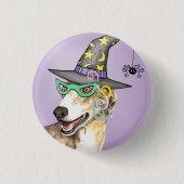 Windhund-Hexe Button (Vorderseite)