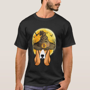 Windhund-Hexenhut mit Mond Halloween Hund T-Shirt