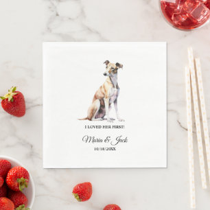 Windhund-Hochzeitsservietten mit Foto Serviette