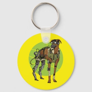 Windhund-Hund-Cyborg-Design Schlüsselanhänger