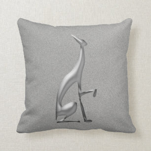 Windhund Hund Einfaches Silber Elegantes Metallisc Kissen