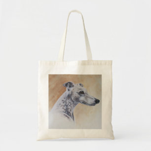 Windhund-Hund gemalt in der Wasserfarbe Tragetasche