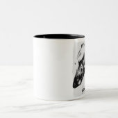 Windhund-Hund im Profil Zweifarbige Tasse (Mittel)