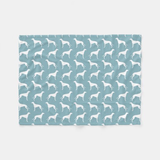 Windhund-Hund Silhouetten Muster Fleecedecke (Vorderseite (Horizontal))