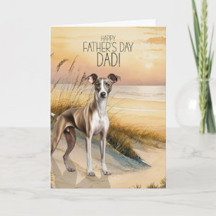 Windhund Hund Sonnenuntergangsstrand Vatertag Feiertagskarte