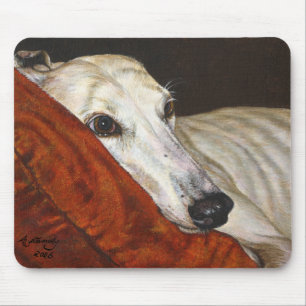 Windhund-Hund "Zuhause an der letzten" Mousepad