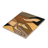 Windhund-Hundeabstrakter Kunst-Entwurf Fliese (Seite)