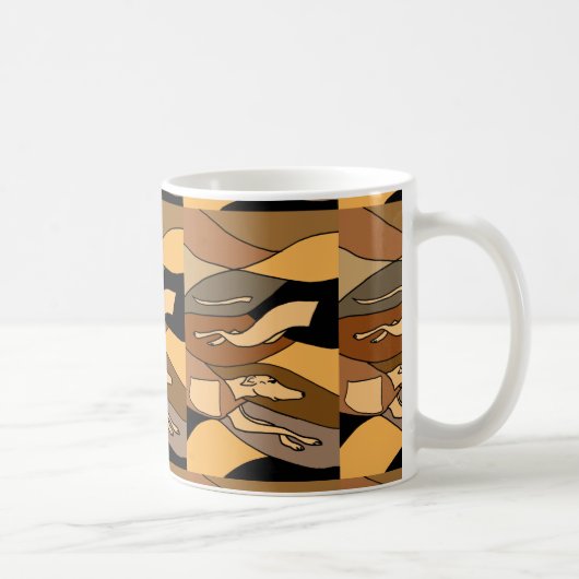 Windhund-Hundeabstrakter Kunst-Entwurf Kaffeetasse (Rechts)