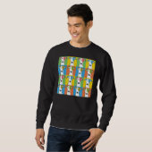 Windhund-HundeCartoon Pop-Kunst Sweatshirt (Vorne ganz)