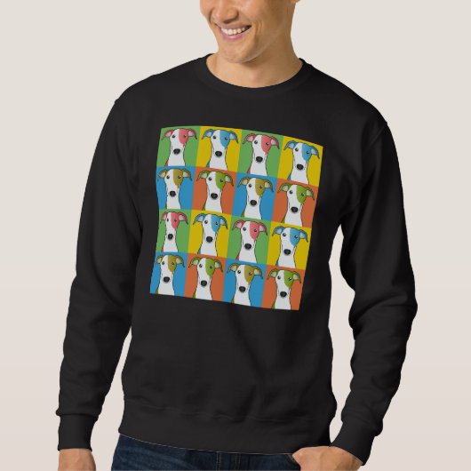 Windhund-HundeCartoon Pop-Kunst Sweatshirt (Vorderseite)