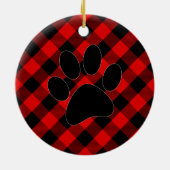 Windhund-Hundekarierte Weihnachtsverzierung Keramik Ornament (Hinten)