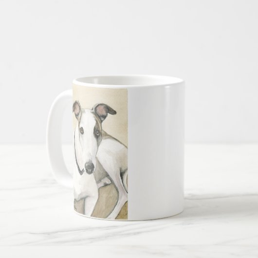 "Windhund-" Hundekunst-Wiedergabe-Tasse Kaffeetasse (Vorderseite Links)