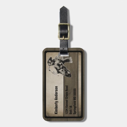 Windhund-Hundeporträt-Gewohnheit Gepäckanhänger (Vorderseite vertikal)