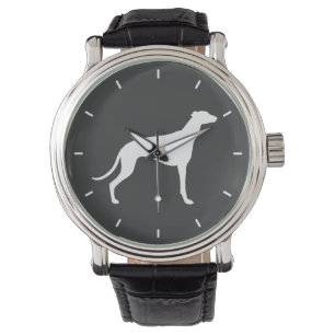 Windhund-HundeSilhouette-Armbanduhr Armbanduhr
